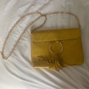 Street Level Yellow Clutch/Chain Crossbody